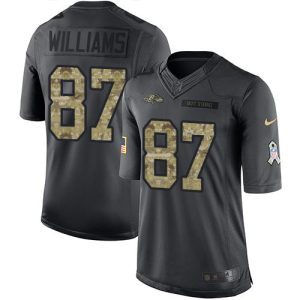 Ravens #87 Maxx Williams Black Dashing Youth Stitched NFL Limited 2016 Salute to Service Jersey
