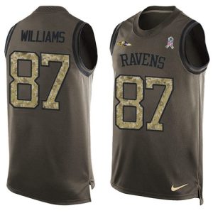 Ravens #87 Refined Maxx Williams Green Men's Stitched NFL Limited Salute To Service Tank Top Jersey