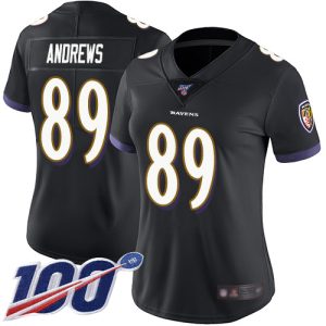 Ravens #89 Mark Andrews Black Alternate Marvelous Women's Stitched NFL 100th Season Vapor Limited Jersey