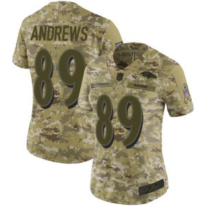 Ravens #89 Mark Andrews Camo Women's Stitched NFL Limited 2018 Salute to Service Exceptional Jersey