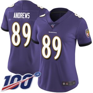 Ravens #89 Mark Andrews Purple Team Color Women's Stitched NFL 100th Season Vapor Superior Limited Jersey