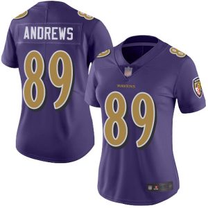 Ravens #89 Mark Delightful Andrews Purple Women's Stitched NFL Limited Rush Jersey
