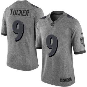 Ravens #9 Justin Elegant Tucker Gray Men's Stitched NFL Limited Gridiron Gray Jersey
