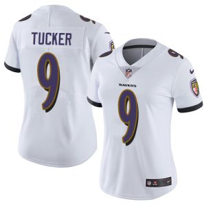 Ravens #9 Justin Tucker White Women's Stitched NFL Vapor Marvelous Untouchable Limited Jersey