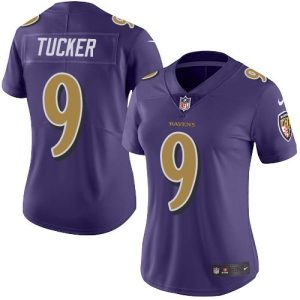 Ravens #9 Justin Unique Tucker Purple Women's Stitched NFL Limited Rush Jersey