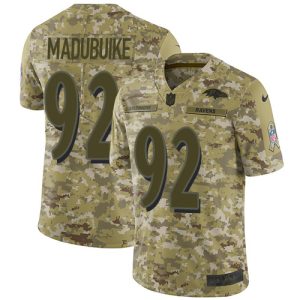 Ravens #92 Fabulous Justin Madubuike Camo Men's Stitched NFL Limited 2018 Salute To Service Jersey