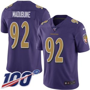 Ravens #92 Justin Madubuike Purple Men's Stitched Dashing NFL Limited Rush 100th Season Jersey
