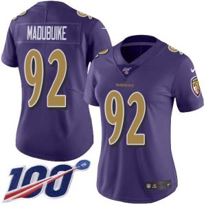 Ravens #92 Justin Madubuike Purple Women's Stitched NFL Limited Rush 100th Season Jersey Fabulous