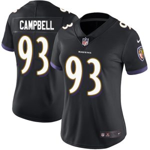 Ravens #93 Calais Campbell Black Alternate Women's Stitched NFL Vapor Untouchable Fabulous Limited Jersey