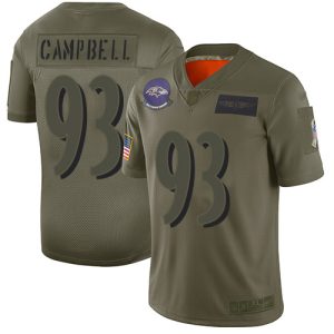 Ravens #93 Calais Campbell Camo Men's Stitched Sophisticated NFL Limited 2019 Salute To Service Jersey