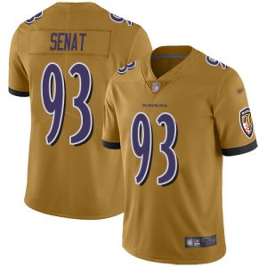 Ravens #93 Deadrin Dashing Senat Gold Youth Stitched NFL Limited Inverted Legend Jersey