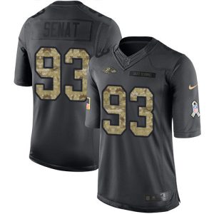 Ravens #93 Deadrin Senat Black Youth Stitched NFL Limited 2016 Salute Impressive to Service Jersey