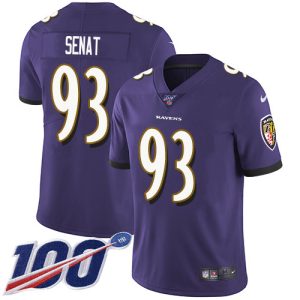 Ravens #93 Deadrin Senat Purple Marvelous Team Color Youth Stitched NFL 100th Season Vapor Untouchable Limited Jersey