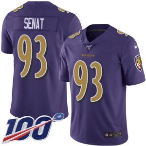 Ravens #93 Deadrin Senat Purple Men's Stitched Admirable NFL Limited Rush 100th Season Jersey