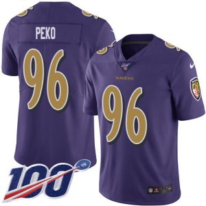 Ravens #96 Domata Peko Sr Purple Youth Stitched NFL Limited Rush 100th Season Jersey Sophisticated