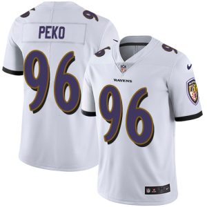 Ravens #96 Domata Peko Sr White Youth Stitched NFL Remarkable Vapor Untouchable Limited Jersey