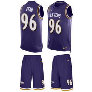Ravens #96 Domata Premium - grade Peko Sr Purple Team Color Men's Stitched NFL Limited Tank Top Suit Jersey