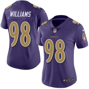 Ravens #98 Brandon Enchanting Williams Purple Women's Stitched NFL Limited Rush Jersey