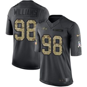 Ravens #98 Brandon Williams Black Men's Stitched NFL Limited 2016 Salute Remarkable to Service Jersey
