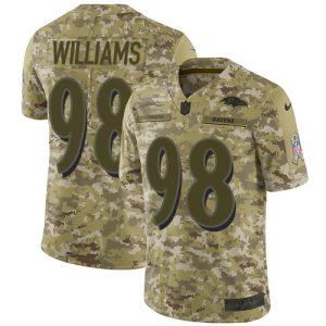 Ravens #98 Brandon Williams Camo Youth Stitched NFL Limited 2018 Salute to Service Jersey Superb