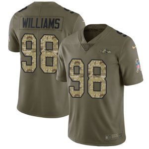 Ravens #98 Brandon Williams Olive/Camo Men's Stitched NFL Limited Marvelous 2017 Salute To Service Jersey