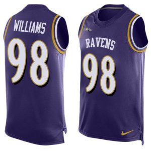 Ravens #98 Brandon Williams Purple Team Color Men's Stitched NFL Limited Refined Tank Top Jersey