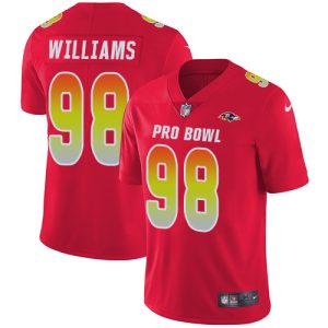 Ravens #98 Brandon Williams Red Men's Stitched NFL Limited AFC 2019 Exceptional Pro Bowl Jersey