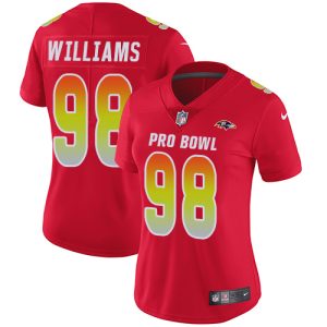 Ravens #98 Brandon Williams Red Women's Stitched Stunning NFL Limited AFC 2019 Pro Bowl Jersey