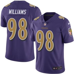 Ravens #98 Brandon Williams Superb Purple Youth Stitched NFL Limited Rush Jersey