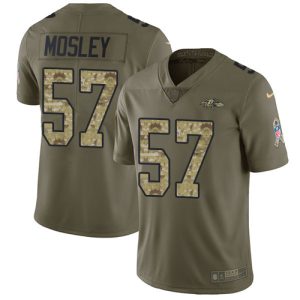Ravens Exquisite #57 C.J. Mosley Olive/Camo Youth Stitched NFL Limited 2017 Salute to Service Jersey