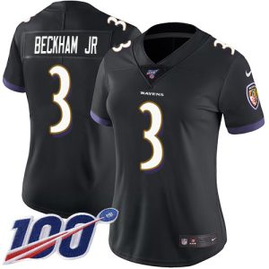 Ravens Fabulous #3 Odell Beckham Jr. Black Alternate Women's Stitched NFL 100th Season Vapor Untouchable Limited Jersey