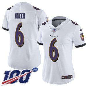 Ravens Glamorous #6 Patrick Queen White Women's Stitched NFL 100th Season Vapor Untouchable Limited Jersey