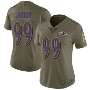 Ravens Premium - grade #99 Matthew Judon Olive Women's Stitched NFL Limited 2017 Salute To Service Jersey
