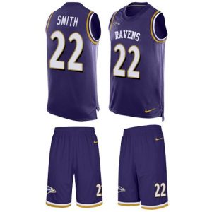 Ravens Splendid #22 Jimmy Smith Purple Team Color Men's Stitched NFL Limited Tank Top Suit Jersey