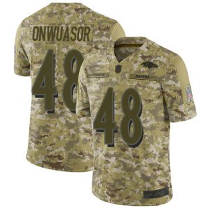 Ravens Splendid #48 Patrick Onwuasor Camo Men's Stitched NFL Limited 2018 Salute To Service Jersey