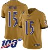 Ravens Superior #15 Marquise Brown Gold Men's Stitched NFL Limited Inverted Legend 100th Season Jersey