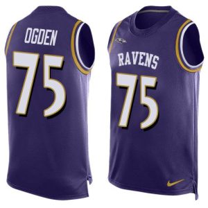 Ravens Superior #75 Jonathan Ogden Purple Team Color Men's Stitched NFL Limited Tank Top Jersey