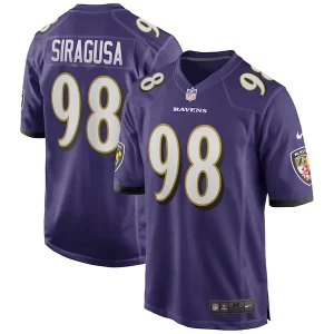 Tony Siragusa Baltimore Ravens Stunning Nike Game Retired Player Jersey Purple