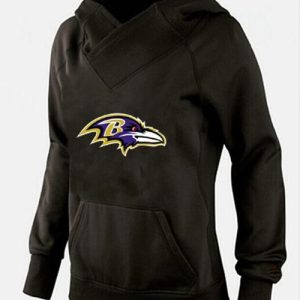 Women's Admirable Baltimore Ravens Logo Pullover Hoodie Black 1