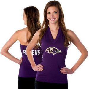 Women's All Sports Couture Baltimore Ravens Blown Coverage Halter Top Stunning
