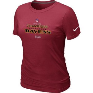 Women's Baltimore Ravens 2012 AFC Unique Conference Champions Trophy Collection Long T Shirt Red