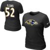 Women's Baltimore Ravens #52 R.Lewis Name & Enchanting Number T Shirt Black