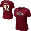 Women's Baltimore Ravens #92 Haloti Ngata Name & Number Stylish T Shirt Red