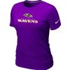 Women's Baltimore Ravens Authentic Logo Classy T Shirt Purple