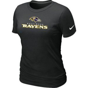 Women's Baltimore Ravens Authentic Logo T Luxurious Shirt Black