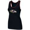 Women's Baltimore Ravens Big Logo Tri Blend Superior Racerback Stretch Tank Top Black