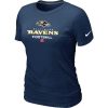 Women's Baltimore Ravens Critical Victory NFL T Shirt Admirable Dark Blue
