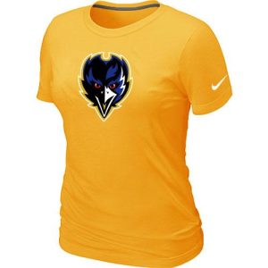 Women's Baltimore Ravens Enchanting Team Logo T Shirt Yellow