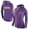 Women's Baltimore Ravens Full Zip Performance Glamorous Hoodie Purple