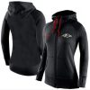 Women's Baltimore Ravens Full Zip Performance Hoodie Dashing Black